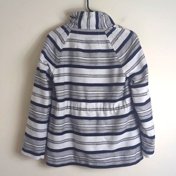 Oversized Breton Stripe Anorak Nautical Preppy Coat Jacket Women's XS - Picture 12 of 16
